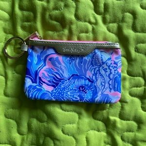 NWT Lily Pulitzer Multicolored Flower Pattern Coin/ID/Keychain